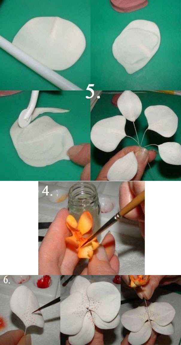 орхидея из полимерной глины своими руками