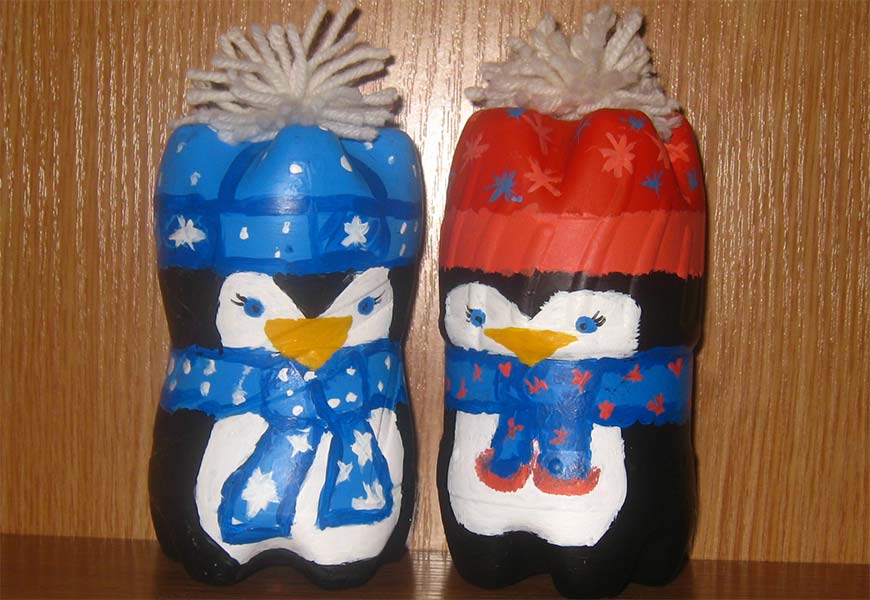 пингвины из бутылок